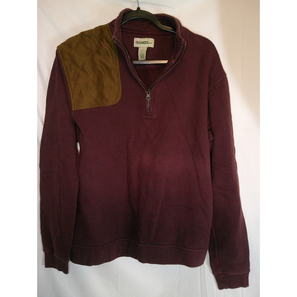 Gander Mtn. Mens‎ Quarter Zip Pullover Shooting Shirt Burgundy Shooting Patch L